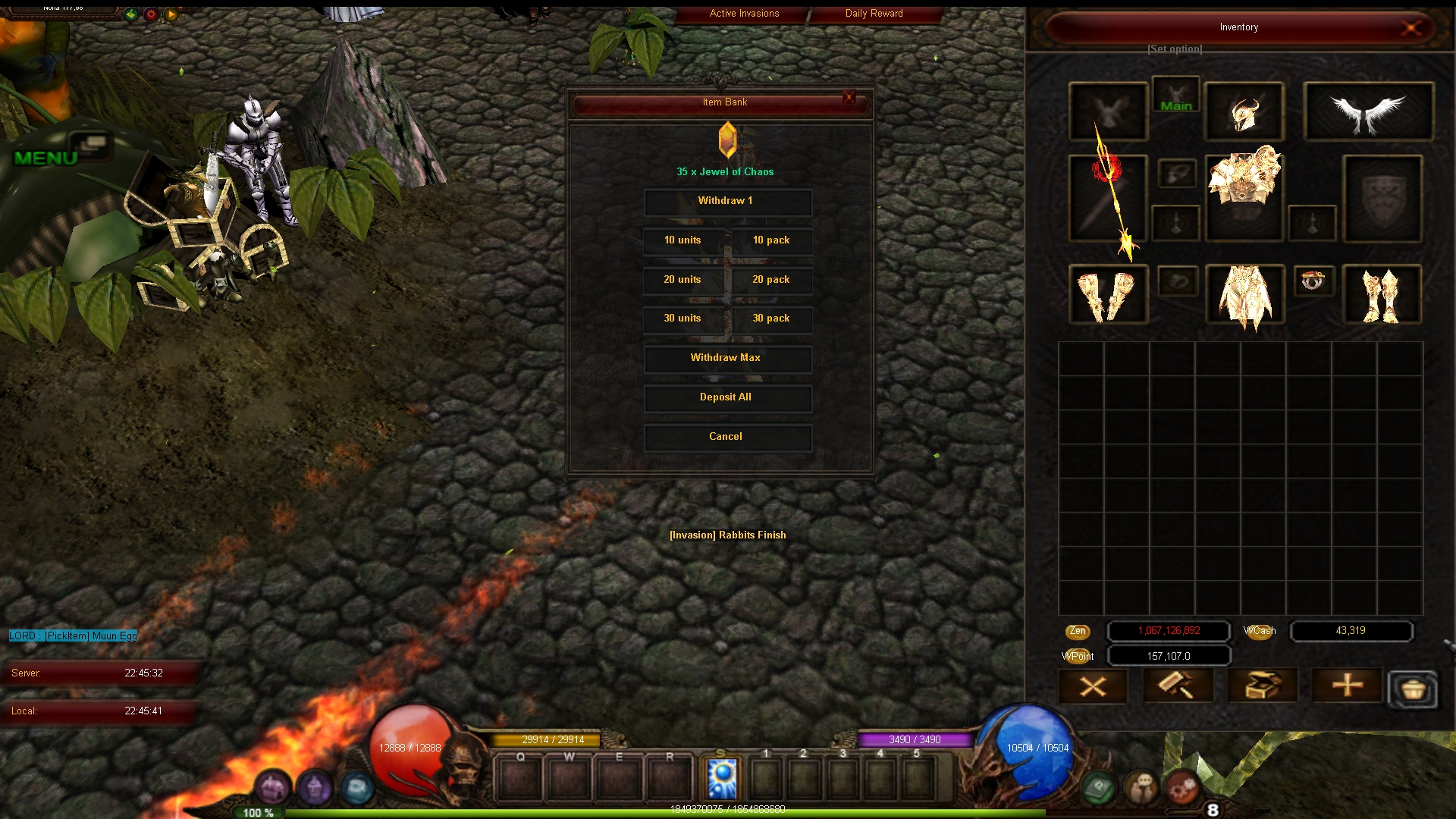 Item Bank Deposit/Withdraw